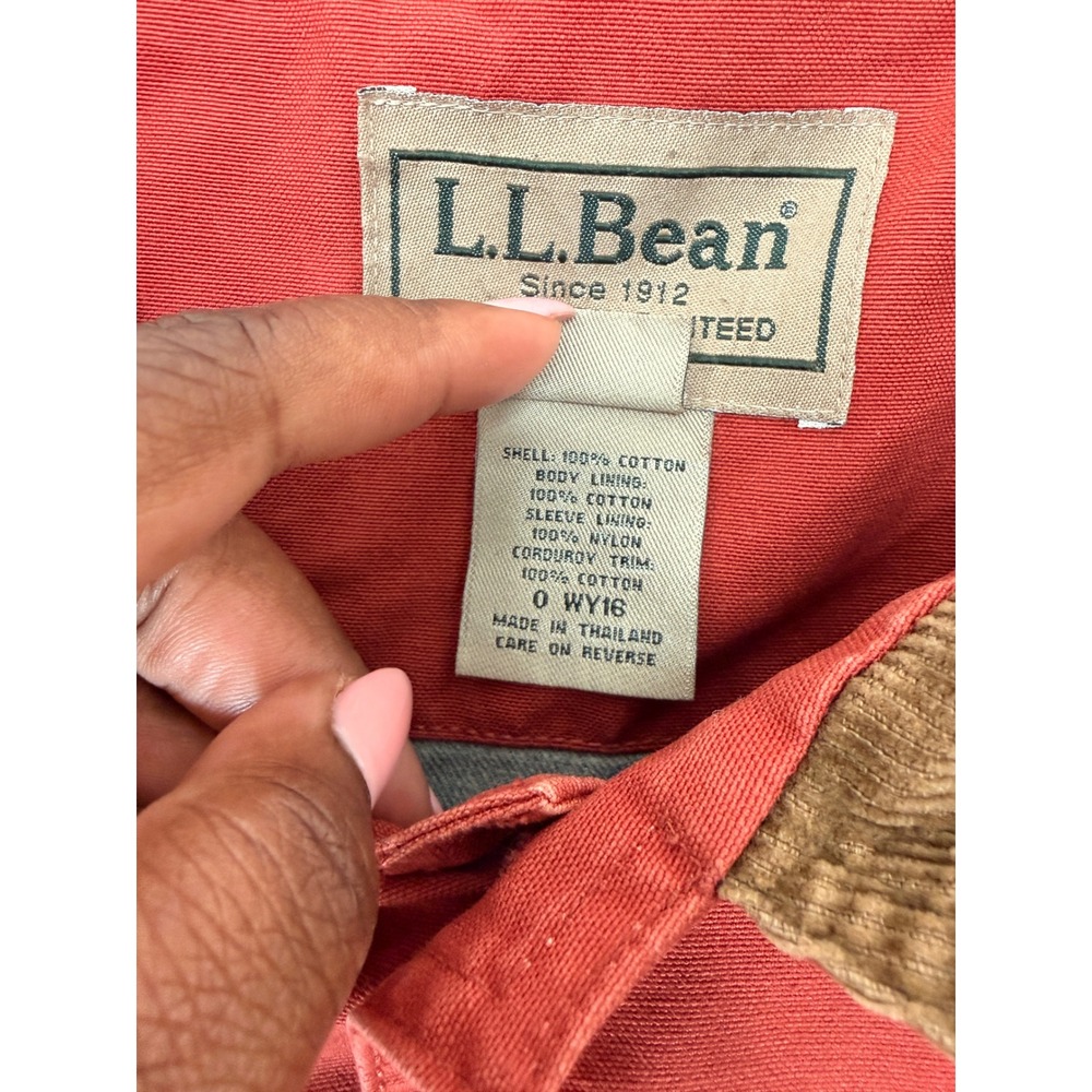 L.L. Bean Barn Coat Men's Plus Orange Corduroy Chore Vintage Field Canvas XXL - Picture 3 of 13